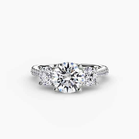 Concetta Three-Stone with Pavé Band