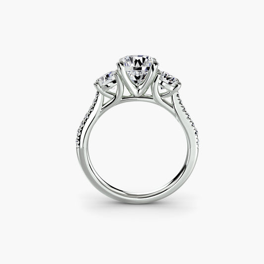 Concetta Three-Stone with Pavé Band