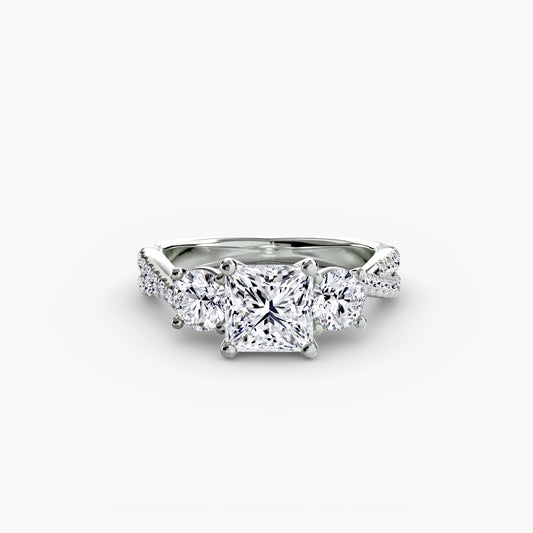 Coco Three-Stone with Pavé Band