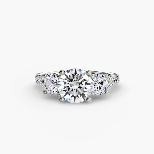 Mikayla Three-Stone with Pavé Band