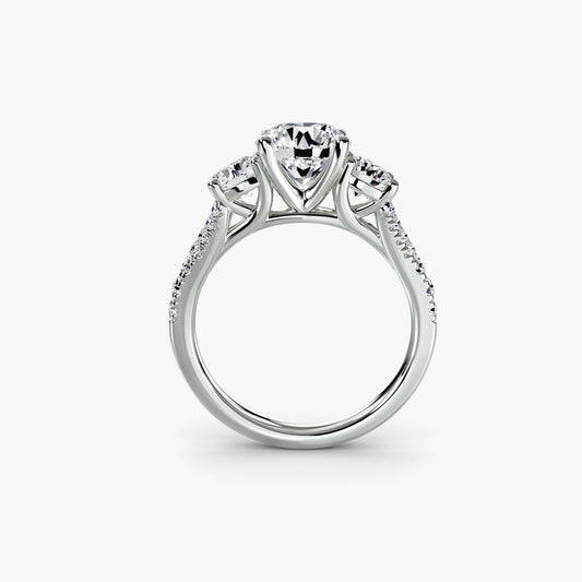 Mikayla Three-Stone with Pavé Band
