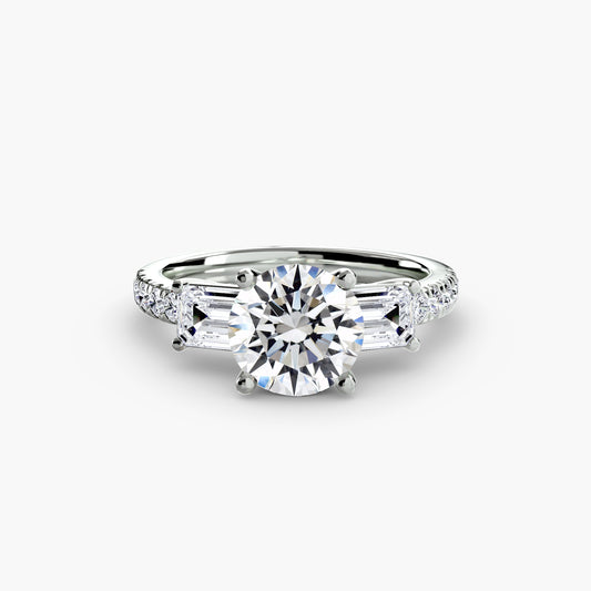 Alexandra Three-Stone with Pavé Band