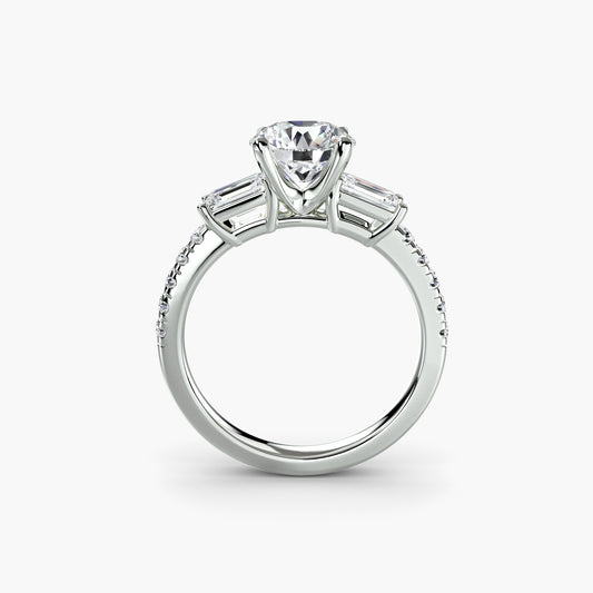 Alexandra Three-Stone with Pavé Band