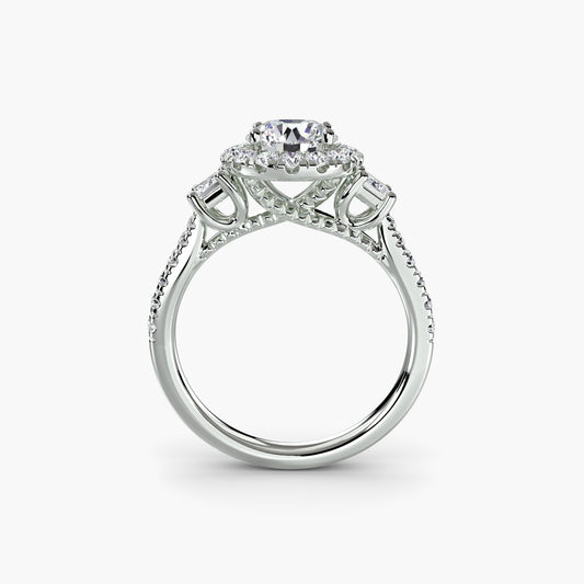 Nada Three-Stone with Halo