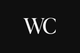 WC initials in white with black background